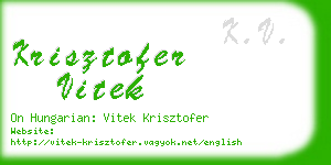 krisztofer vitek business card